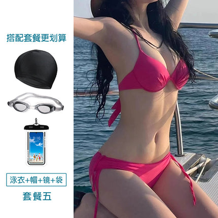2024 New Sexy Steel Trucked Bikini Swimsuit Women's Pure Slimming Hot Spring Seaside Vacation Swimwear