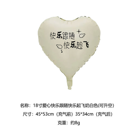 2026 New Year's Eve 18inch Aluminum Foil Heart Balloons Floating Set - Peace, Joy, Happy Birthday Theme