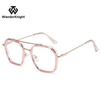 Fashion trend large frame glasses frame new anti-blue light men's and women's myopia glasses frame simple artistic flat mirror