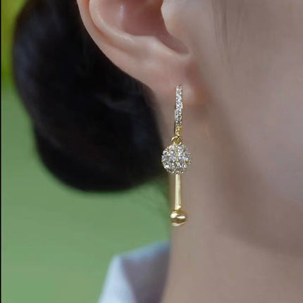 High-End Fashion Rhinestone Ball Earrings 2025 New Trendy Korean Style Versatile Earrings for Women