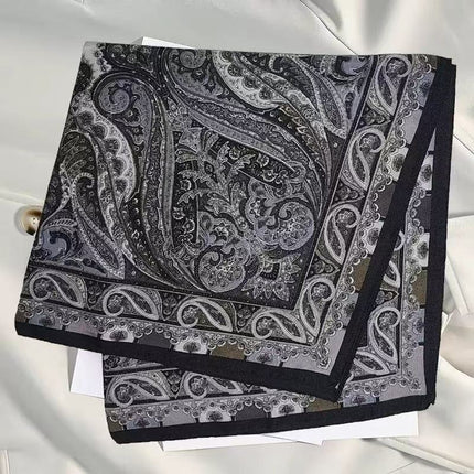Simulated Silk Printed Silk Scarf for Women, Korean Cashew Leopard Print Headscarf, Four-Season Scarf, Professional Scarf Wholesale