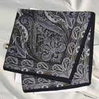 Black cashew scarf / 68X68