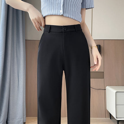 Yms9258 Summer Professional Suit Pants for Women 2025 New Slim High-Waisted Casual Suit Pants for Women Narrow Straight Pants