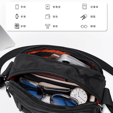 Cross-Border Wholesale Lightweight and Portable Functional Crossbody Bag for Daily Commuting, Men's Camouflage Small Shoulder Bag, Outdoor Leisure Trend