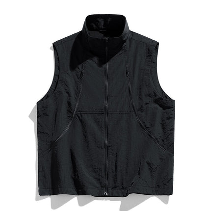 2025 Summer Thin Outdoor Camping Hiking Casual Versatile Sleeveless Vest Fishing Vest Quick-Drying for Hiking