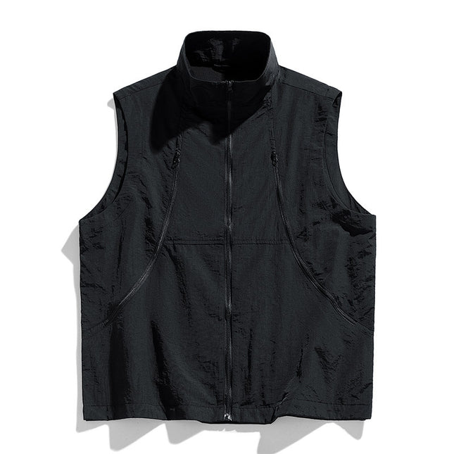 2025 Summer Thin Outdoor Camping Hiking Casual Versatile Sleeveless Vest Fishing Vest Quick-Drying for Hiking