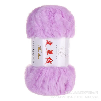 Nine-color bird thick fur line imitation fur fluff line long hair mink hat handmade scarf knitting diy wool ball