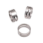 16# stainless steel ring band, 17# inner diameter 17mm, outer diameter 19mm, steel color, 1 piece/pack
