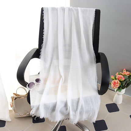 New Spring and Summer Fashion Cotton and Linen Solid Color Headscarf Beach Towel Sun Protection Large Size Silk Scarf Shawl for Women