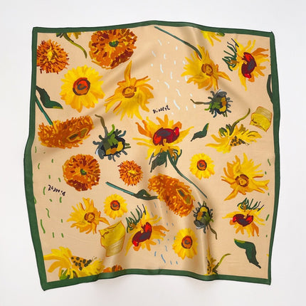 70cm Imitation Silk Square Scarf Fashion All-match Silk Scarf Professional Scarf Korean Style Neck Protection Scarf Decorative Small Square Scarf