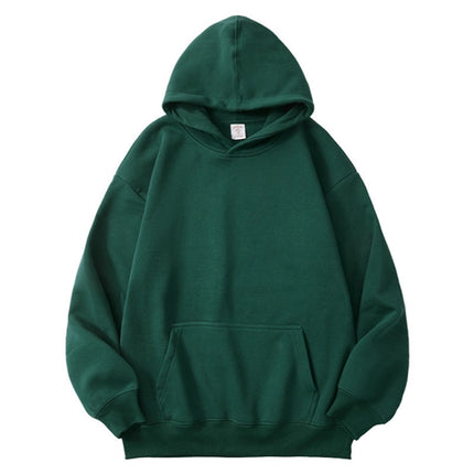 2025 Autumn/Winter 1334 Style Loose Casual 350g Fleece Solid Color Fleece-Lined Thick Pullover Hoodie