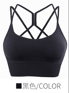 Seamless back white sports underwear women's summer shockproof running anti-sagging big chest small one bra thin