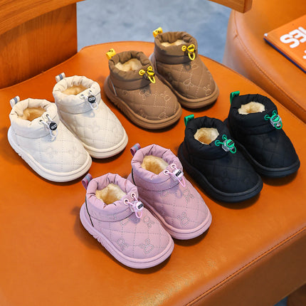 Winter Kidsren's Cotton Slippers Bag with Boys Indoor Non-Slip Waterproof Kidsren's Baby Cotton Shoes Girls Warm Snow Boots