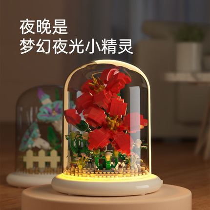 Jihui building blocks flower sunflower M1096 compatible with Lego assembled children's educational toys boys and girls gifts cross-border