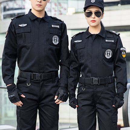 Security Work Clothes Autumn and Winter Suit Men's Summer Short-Sleeved Property Security Uniform Spring and Autumn Black Training Uniform