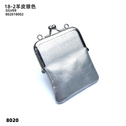 Satin Single Piece Mini Genuine Leather Coin Purse Lipstick Small Bag Buckle Storage Bag Open Buckle Crossbody Headset Bag