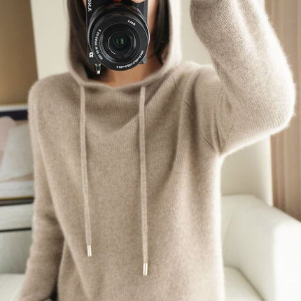Long sleeve hooded pullover sweater women's bottoming sweater Korean style loose casual knitted sweater Spring and Autumn New hoodie