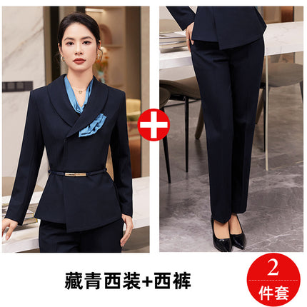 High-end Professional Suit suit Women's New Spring and Autumn Hotel Front Desk Reception Tooling Guide Shopping Case Field Customer Service Work Clothes