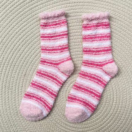 Cross-Border Non-Shedding Coral Fleece Heart-Shaped Floor Socks for Women, Autumn and Winter Thickened Warm Home Sleep Socks, Maternity Socks