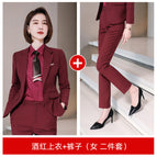 Female wine red (jacket pants) / S