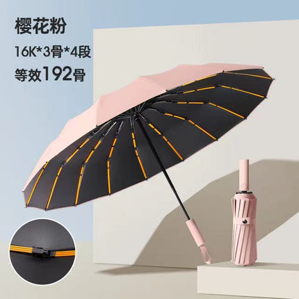 Thickened and Enlarged Umbrella for Both Sunny and Rainy Weather, Women's Sunshade Umbrella, Wholesale Rain Gear, Folding Large Umbrella, 24-Rib Umbrella, Automatic Wholesale 16