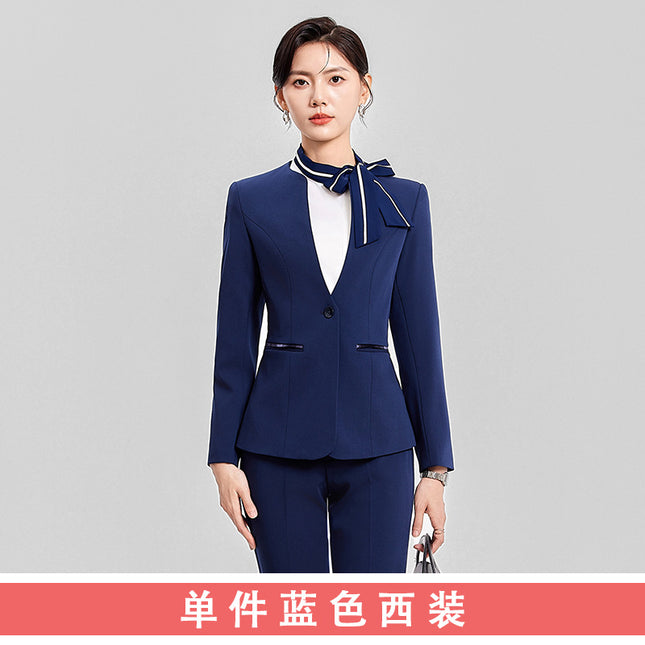 Professional suit female spring and autumn 2024 new hotel manager overalls front desk reception tooling gold shop suit jacket