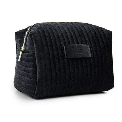 Etsy Cross-Border Popular Embroidered Striped Velvet Makeup Bag, High-Quality, Soft and Skin-Friendly Cosmetic Storage Bag