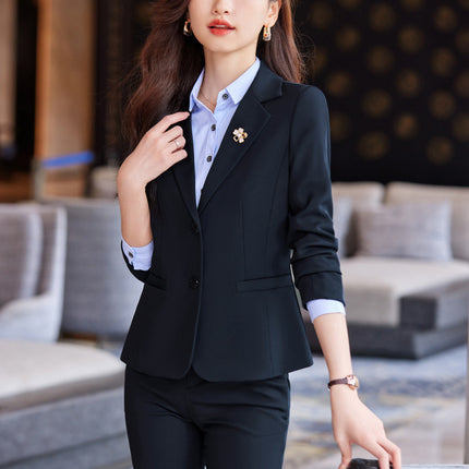 Suit suit women's work clothes professional temperament College student formal wear plus size interview spring and autumn suit front desk work clothes