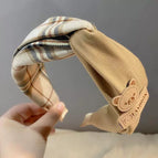 2 # Khaki bear logo double headband