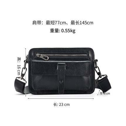 Genuine Leather Crossbody Bag Men's Bag Trendy Brand High-End Work Bag Cowhide Messenger Bag Backpack Vegetable Tanned Leather Men's Shoulder Bag