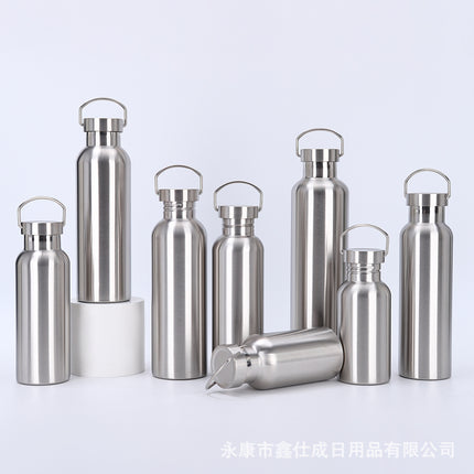 Cross-border factory direct sales 304 stainless steel American thermos portable single and double layer outdoor mountaineering water bottle