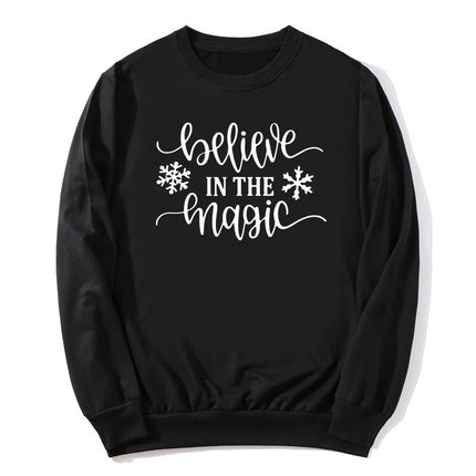 Foreign Trade Cross-border Trust Believe In The Magic Printed Crewneck Sweatshirt European and American Autumn and Winter Jacket