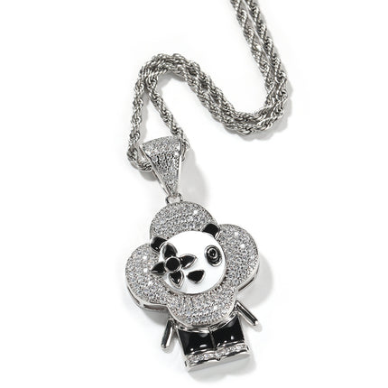 Cross-border European and American Hip-hop Creative New Donkey Flower Pendant Shining Micro-inlaid Zircon Jewelry Men's and Women's Couple Pendant