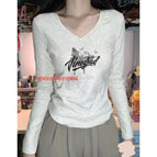 V-neck letter butterfly / S
