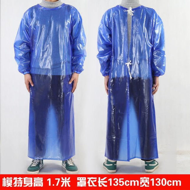 Thickened Beef Tendon Long-Sleeved Overalls Waterproof, Oil-Proof, Wear-Resistant, Acid and Alkali Resistant Slaughterhouse Stone Apron Reverse Dressing