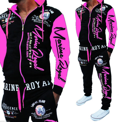 Foreign trade cross-border men's fashion two-piece hooded sweatshirt and pants hooded sportswear a large number of in stock