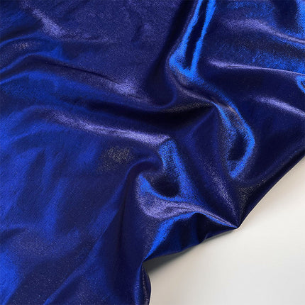 Solid color yarn-dyed sapphire green glossy glass Silk linen satin fabric Chinese style dress fabric