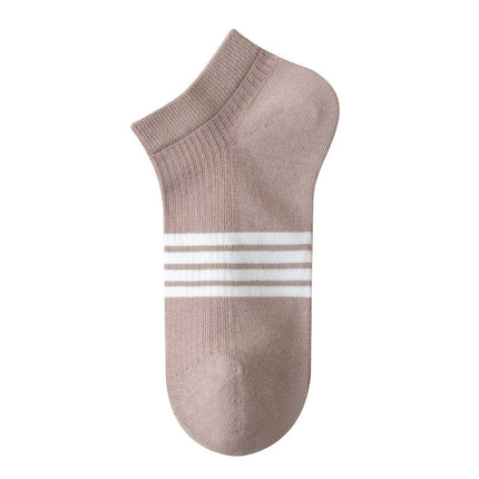 Women's socks wholesale spring and summer simple antibacterial socks deodorant sweat-absorbent boat Socks ins trendy striped short tube women's socks summer