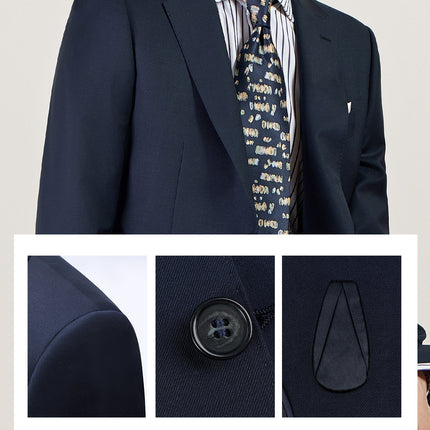 100% Wool Classy Brand Suit Customized Machine Washable Semi-Linen Lining Men's Business Suit Suit Men's Formal Suit