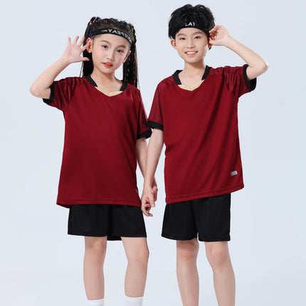 Football Uniform Set with Printed Numbers for Male and Female Students Badminton Training Uniforms Adult Game Team Uniforms Kindergarten Class Uniforms