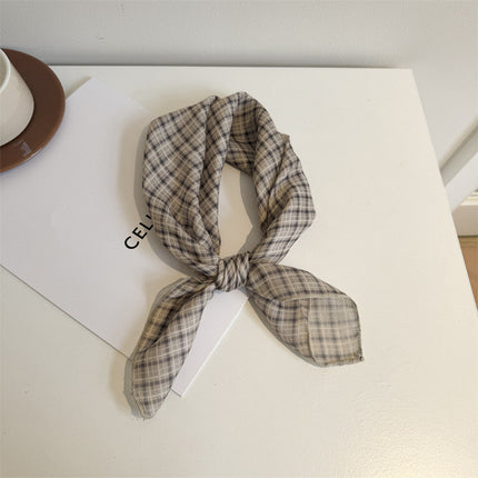 White Color Silk Scarf Printed High-grade All-match Accessories Neck Women's 2025 New Headband Tie Long Scarf