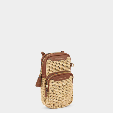 2025 New Summer Women ANYA Raffi Grass Woven Mobile Phone Bag Small Square Bag Women's Shoulder Bag Crossbody Bag