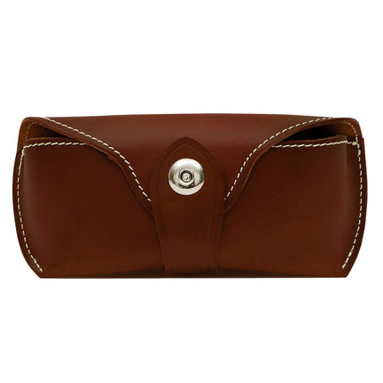 Retro Myopia Glasses Bag Universal Vegetable Tanned Leather Creative Portable Glasses Case Genuine Leather Simple Sunglasses Storage Box