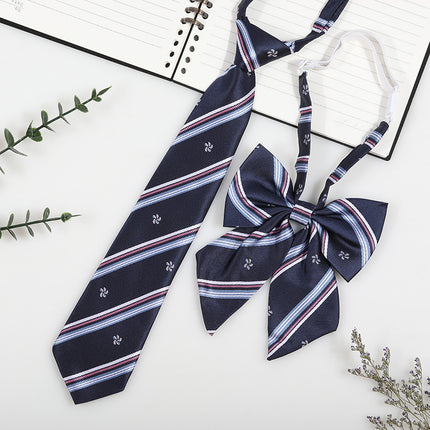Japanese and Korean striped jk/dk college style men's and women's red cyanotic gray blue shirt accessories tie-free collar suit