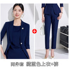 Two-piece set navy blue suit + pants / S