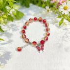 J04 point diamond red butterfly bracelet