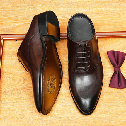 Trendy Foreign Trade Half-Slippers, Business Formal Leather Sandals, Genuine Leather Slip-On Outdoor Clogs, Fitting Room Men's Shoes