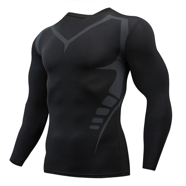 2025 new in stock quick-drying breathable outdoor running sports compression tight fitness training printed long sleeve top