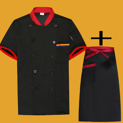 Restaurant and Cafeteria Back Kitchen Chef Work Clothes Long-Sleeved Work Clothes for Men Hotel Restaurant Chef Clothes Short-Sleeved Custom-Made for Men