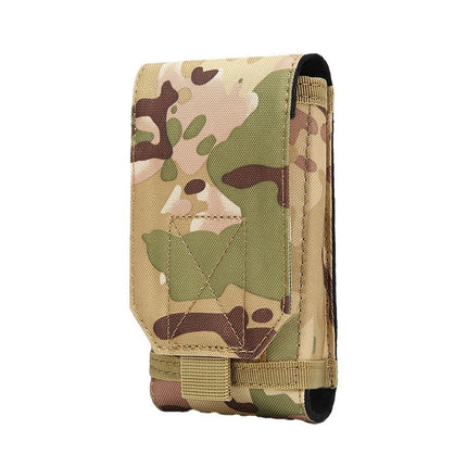 EDC mobile phone bag multi-functional camouflage waist bag 6 inch large screen mobile phone case outdoor tactical mobile phone hanging bag waist bag